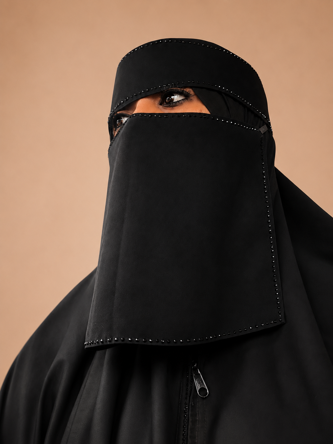 Noir Crystal Niqab