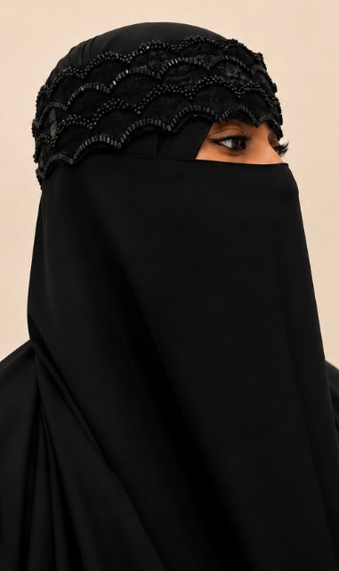Onyx Beaded Niqab