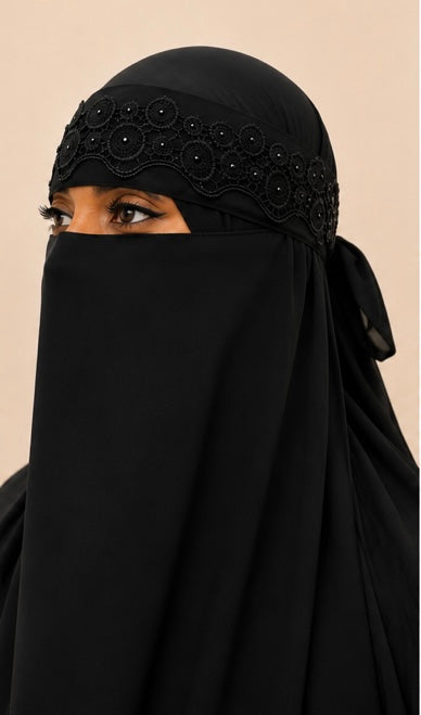 Noir Orbit Niqab